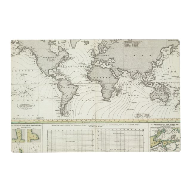 Tide-wave Atlas Map Placemat (Front)