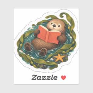 Tidepool Reader Sea Otter Book Lover Sticker