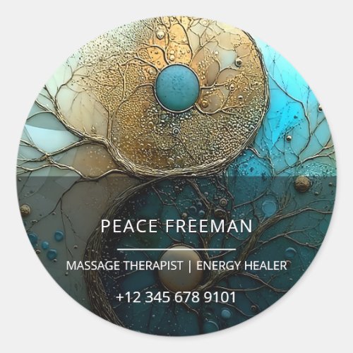 Tides of Balance | Yin Yang Design Classic Round Sticker
