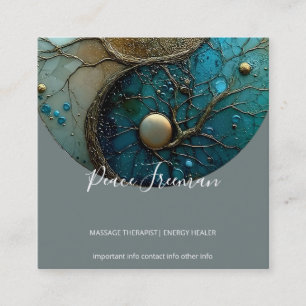 Tides of Balance   Yin Yang Design Square Business Card