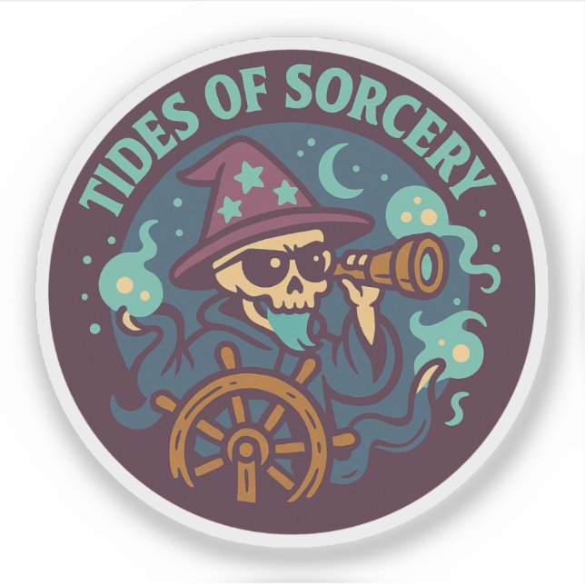 Tides Of Sorcery Magic Skull Sticker (Front)
