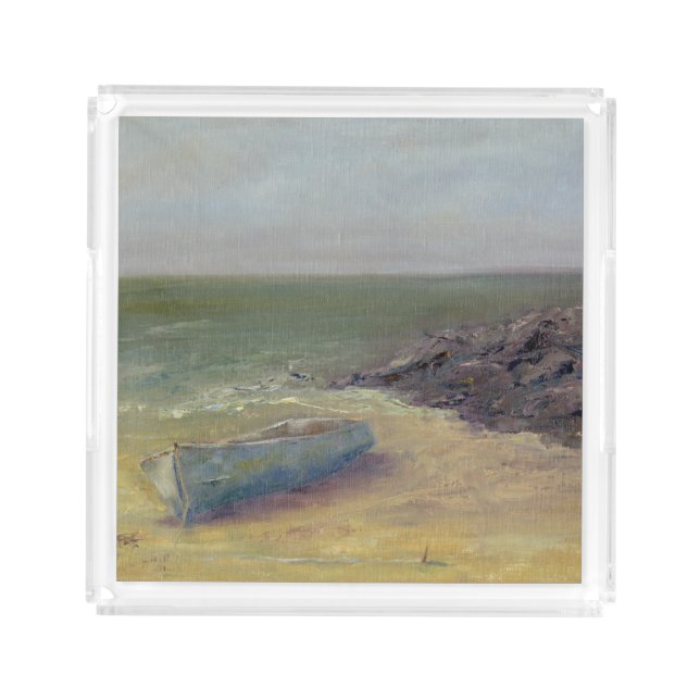 Tide's Rolling In - Boat on the Shore Acrylic Tray (Front)