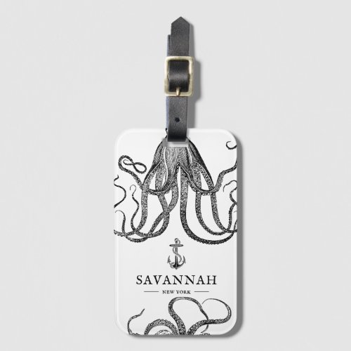 Tides Tentacles  Octopus Theme Luggage Tag