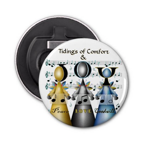 Tidings of Comfort and Joy Christmas Carolers Bottle Opener