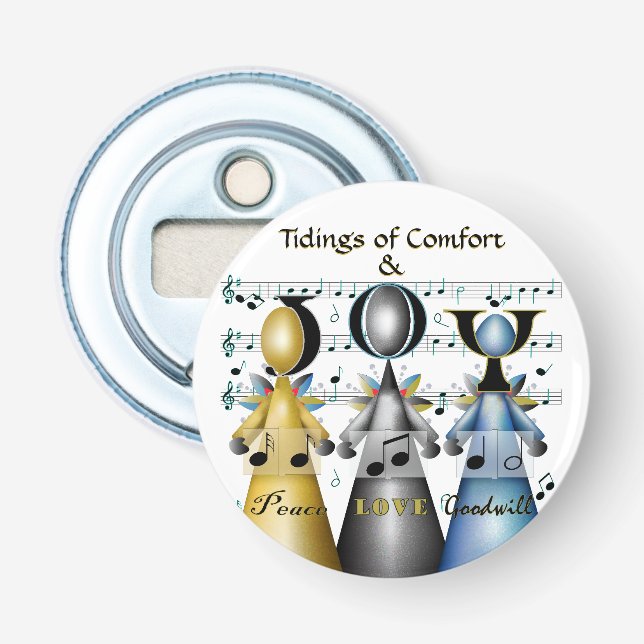 Tidings of Comfort and Joy Christmas Carolers Bottle Opener (Front)