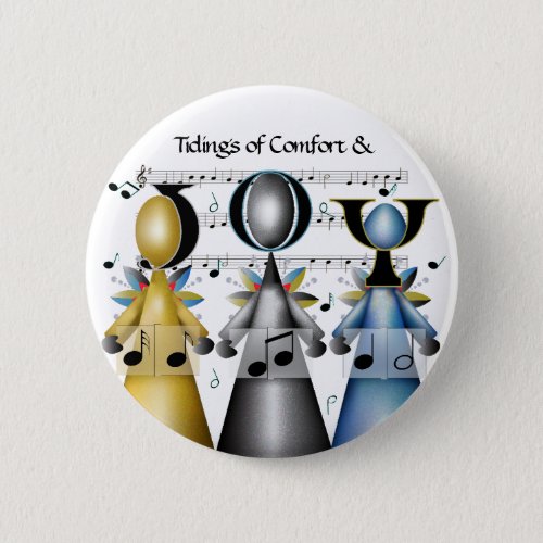 Tidings of Comfort and Joy Christmas Carolers Button