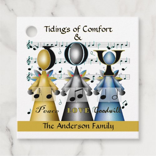 Tidings of Comfort and Joy Christmas Carolers Favor Tags