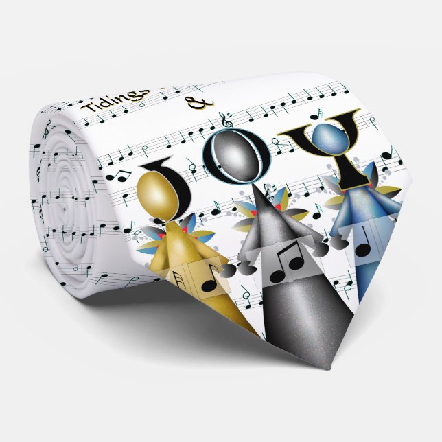 Tidings of Comfort and Joy Christmas Carolers Neck Tie (Rolled)