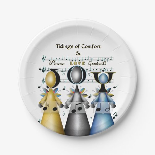 Tidings of Comfort and Joy Christmas Carolers Paper Plates