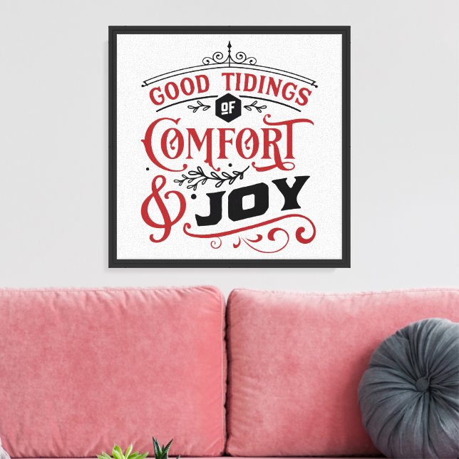 Tidings of Comfort and Joy | Farmhouse Christmas Canvas Print (Insitu(LivingRoom))