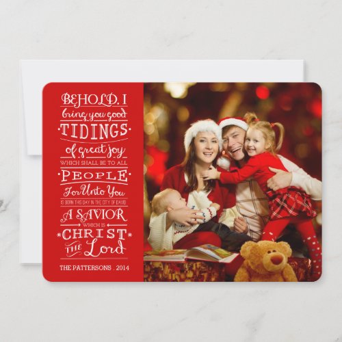 Tidings of Great Joy Christmas Blessings Photocard Holiday Card