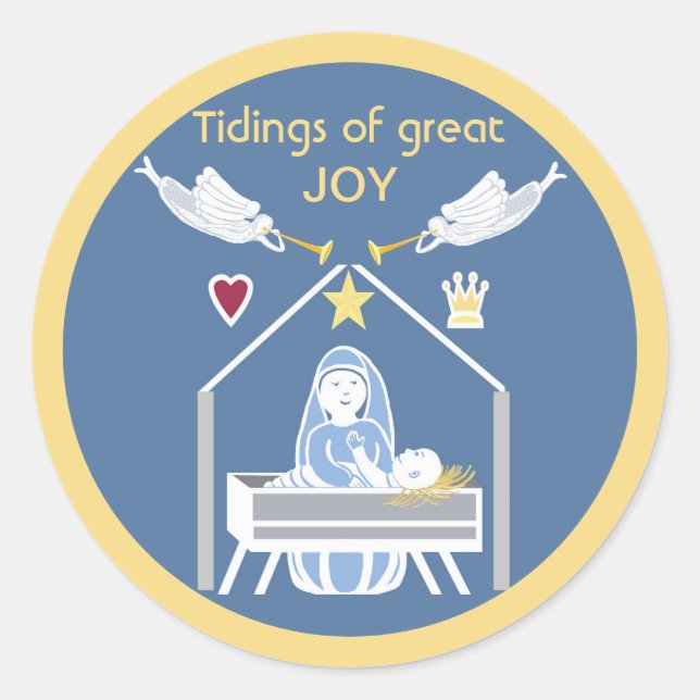 Tidings of great joy Nativity Sticker (Front)