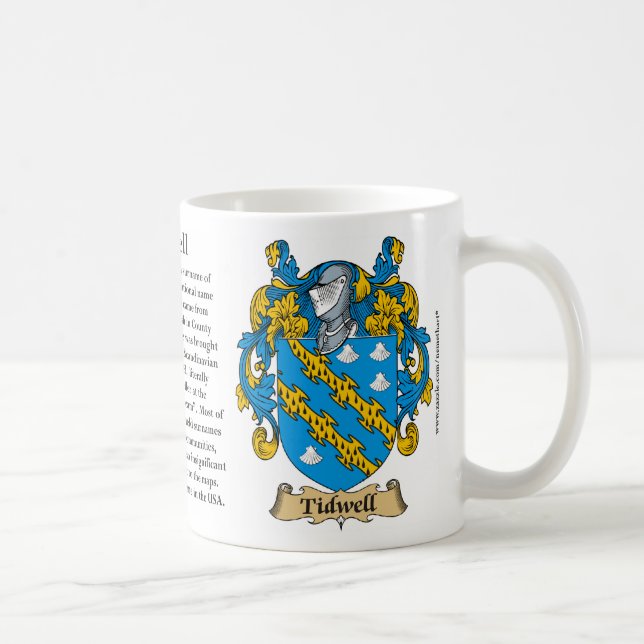 Tidwell, the Origin, the Meaning and the Crest Mug (Right)