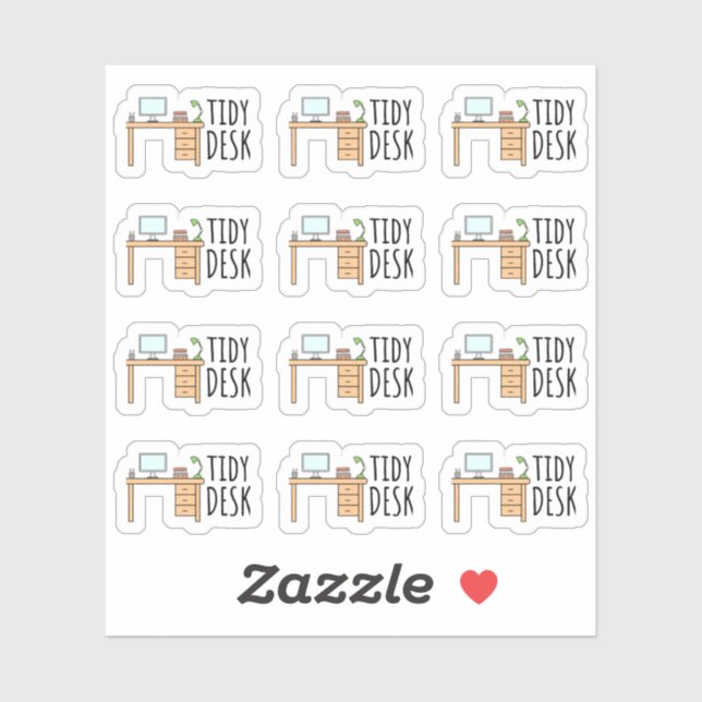 Tidy Desk Study Table Cleaning Reminder Planner Sticker (Sheet)