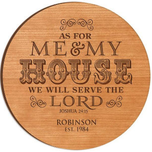 Tidy Serve the Lord 12" Cherry Lazy Susan