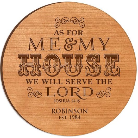 Tidy Serve the Lord 12" Cherry Lazy Susan (Front)