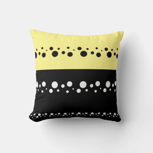 Tidy Styled Circles Stripes Graphic Throw Pillow (Front)