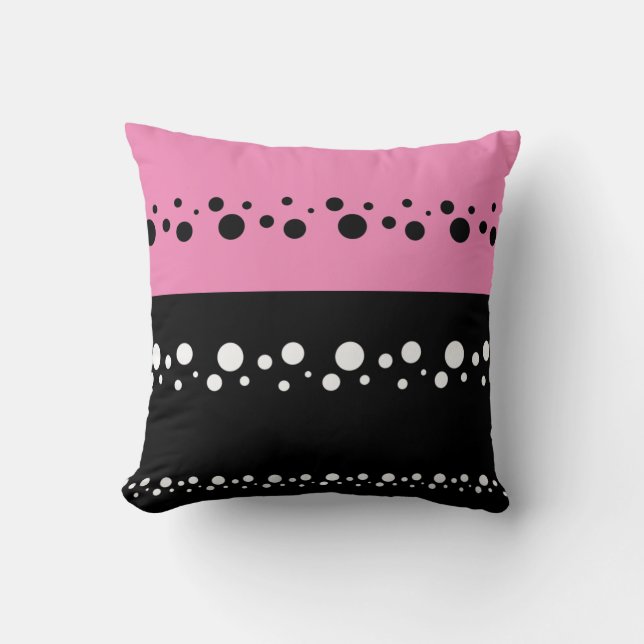 Tidy Styled Circles Stripes Graphic Throw Pillow (Front)