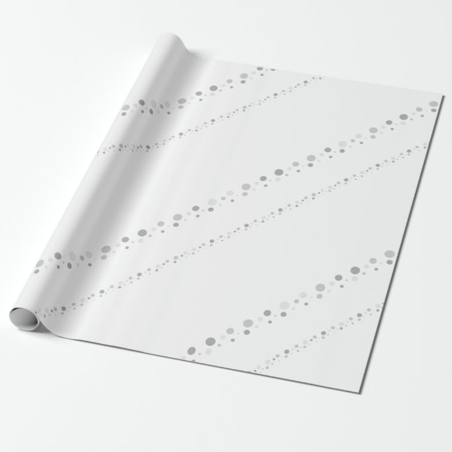 Tidy White Styled Point Stripes Graphic Wrapping Paper (Unrolled)