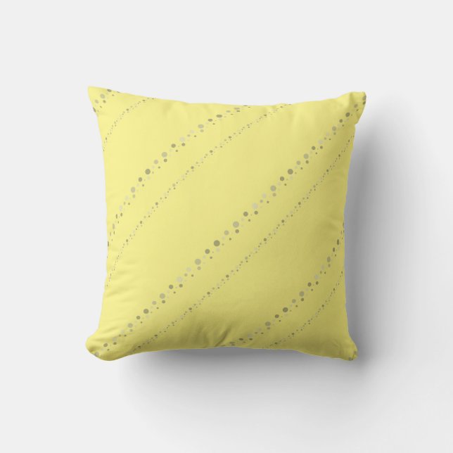 Tidy Yellow Styled Point Stripes Graphic Throw Pillow (Front)