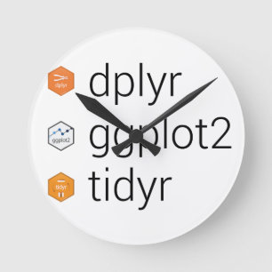 Tidyverse libraries: dplyr, ggplot2, tidyr round clock