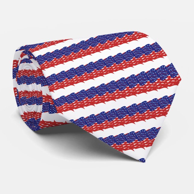 Tie-abstract /USA Flag Neck Tie (Rolled)