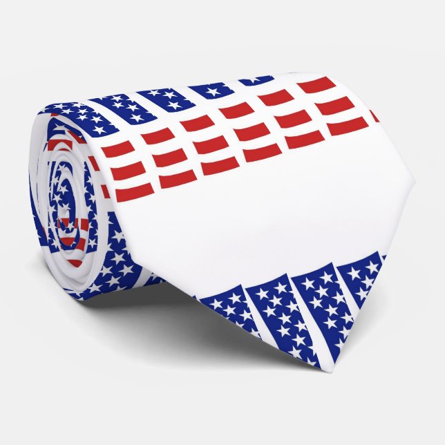 Tie-abstract /USA Flag Neck Tie (Rolled)