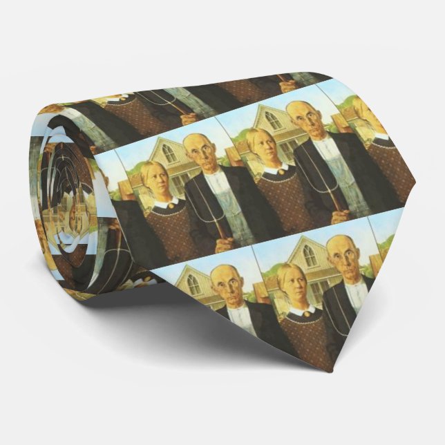 Tie American-Gothic Grant Wood (Rolled)