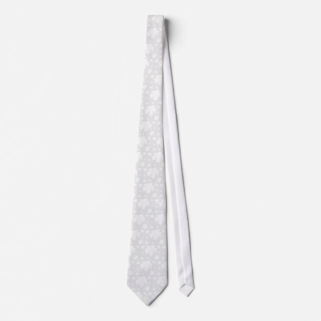 Tie Autumn Maple Leaf - White (Front)