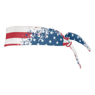 Tie Back Headband-USA Flag Print Headband