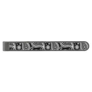 Tie Bar-Black Paisley Gunmetal Finish Tie Bar