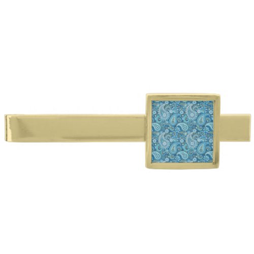 Tie Bar Blue Paisley