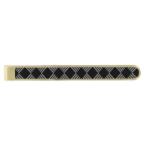 Tie Bar_Diamond Pattern Gold Finish Tie Bar