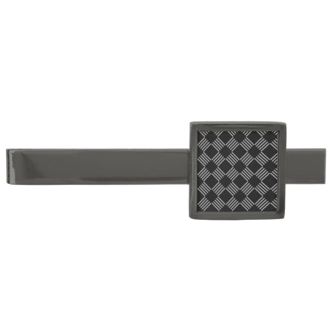 Tie Bar-Diamond Pattern  Gunmetal Finish Tie Bar (Front)