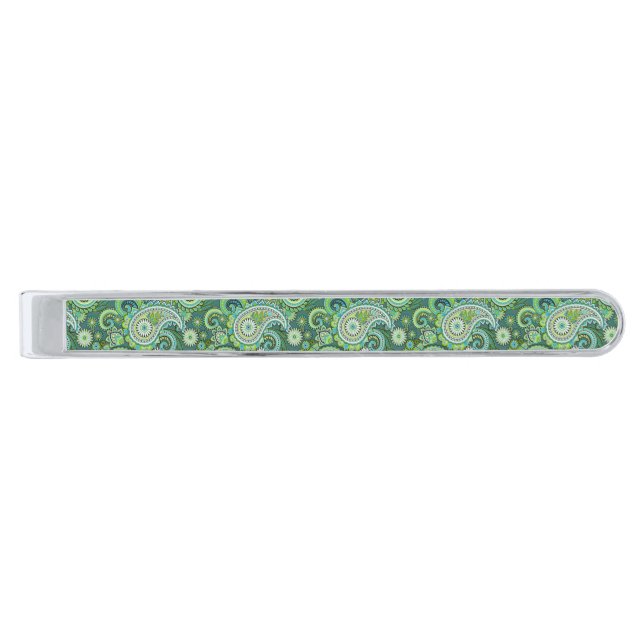 Tie Bar Green Paisley (Front)