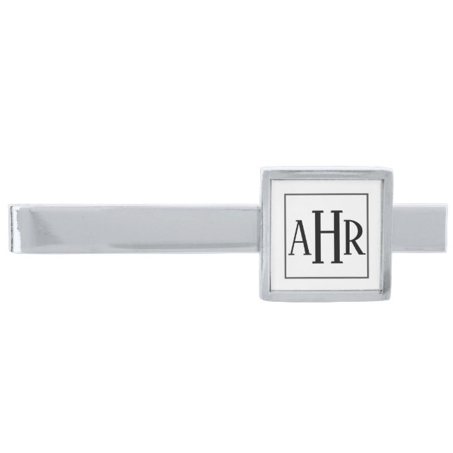 Tie Bar - Monogram Black and White (Front)