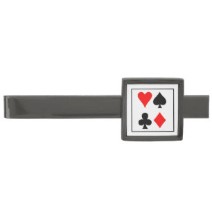 Tie Bar-Poker Gunmetal Finish Tie Bar