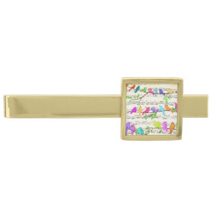 Tie Bar with Musical Birds