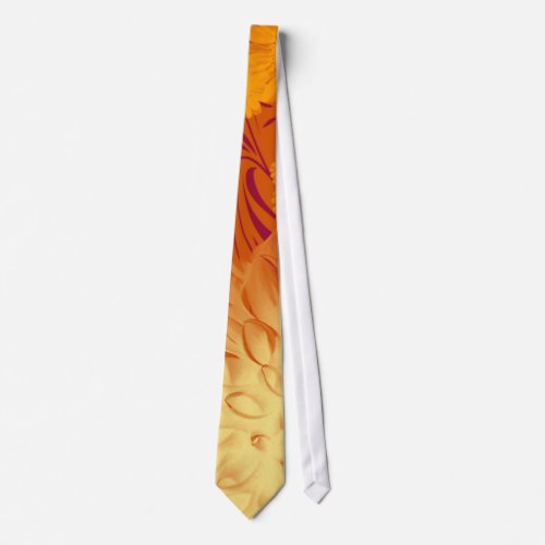 Tie Beautiful Golden Yellow  Orange Floral Desig Tie