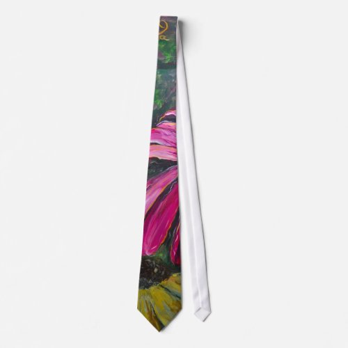 Tie coneflower neck tie