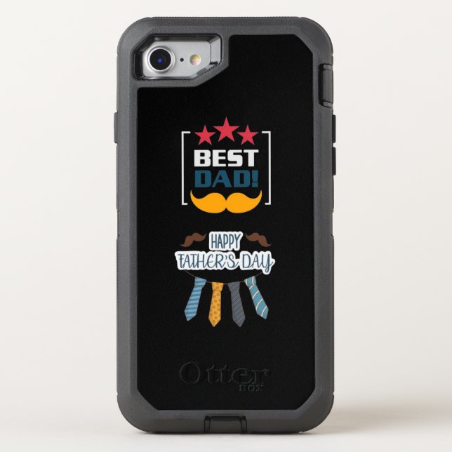 Tie Design Best Dad, Happy Father's Day Otterbox iPhone Case (Back)