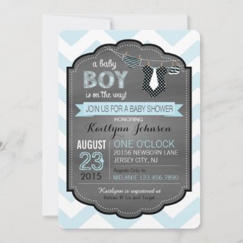 Tie Diapers And Booties Baby Shower Invitation by NouDesigns at Zazzle