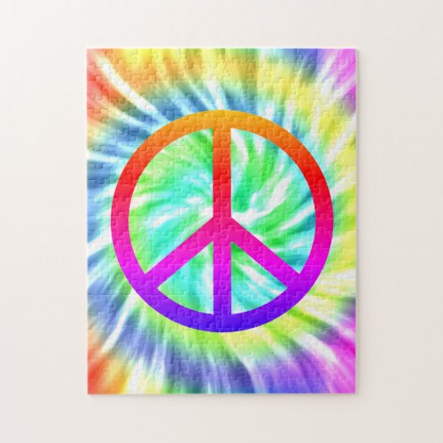 Tie Die Peace Sign Design Puzzle