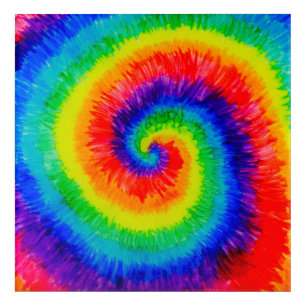 Tie Die Rainbow in Alcohol Ink Acrylic Print