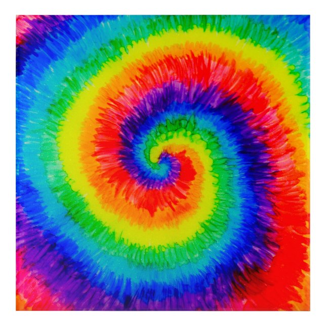 Tie Die Rainbow in Alcohol Ink Acrylic Print (Front)
