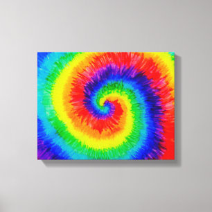 Tie Die Rainbow in Alcohol Ink Canvas Print