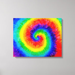 Tie Die Rainbow in Alcohol Ink Canvas Print