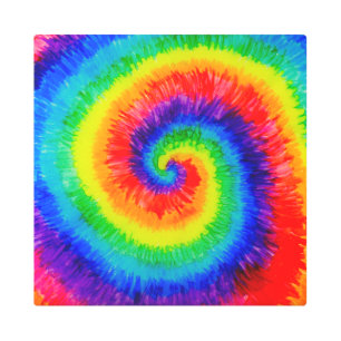 Tie Die Rainbow in Alcohol Ink Metal Print