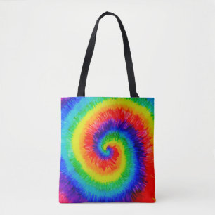Tie Die Rainbow in Alcohol Ink Tote Bag