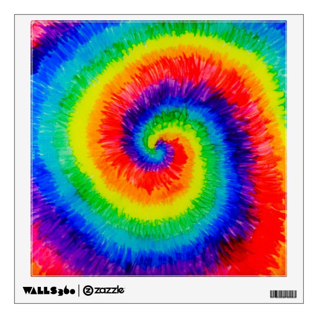 Tie Die Rainbow in Alcohol Ink Wall Decal (Front)